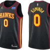 Mens Atlanta Hawks #0 Jonathan Kuminga Black Statement Edition Swingman Jersey