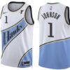Mens Atlanta Hawks #1 Jalen Johnson White Blue 2024-25 City Edition Swingman Player Jersey