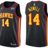 Mens Atlanta Hawks #14 Asa Newell Black Statement Edition Swingman Jersey