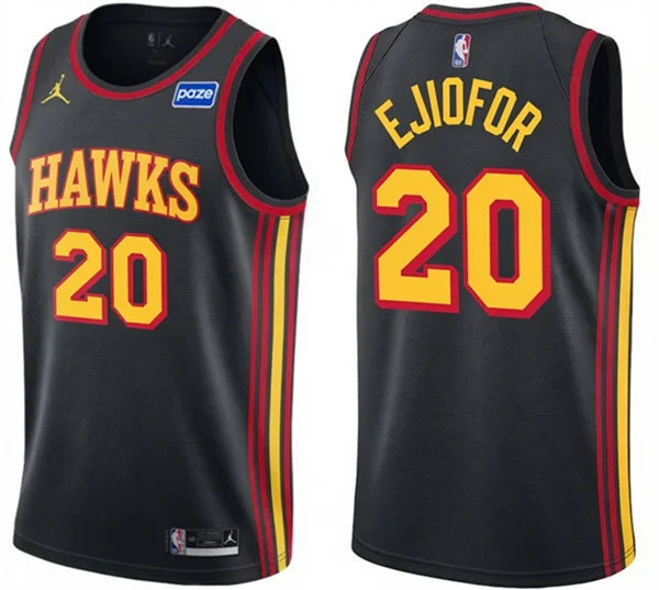 Mens Atlanta Hawks #20 Zuby Ejiofor Black Statement Edition Swingman Jersey