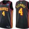 Mens Atlanta Hawks #4 Kingston Flemings Black Statement Edition Swingman Jersey