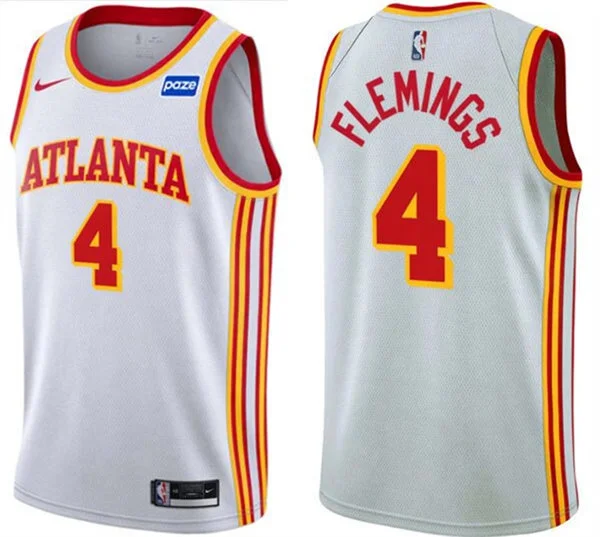 Mens Atlanta Hawks #4 Kingston Flemings White Association Edition Swingman Jersey