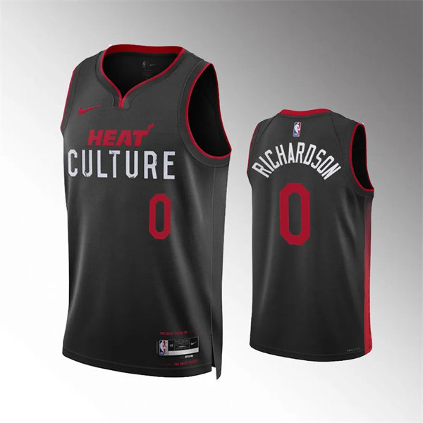 Mens Miami Heat #0 Josh Richardson Black 2023-24 City Edition Jersey
