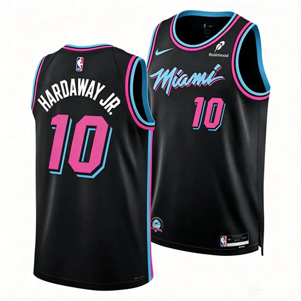 Mens Miami Heat #10 Tim Hardaway Jr. Black 2025-26 City Edition Swingman Jersey