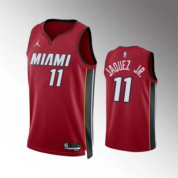 Mens Miami Heat #11 Jaime Jaquez Jr. Red Statement Edition Swingman Jersey