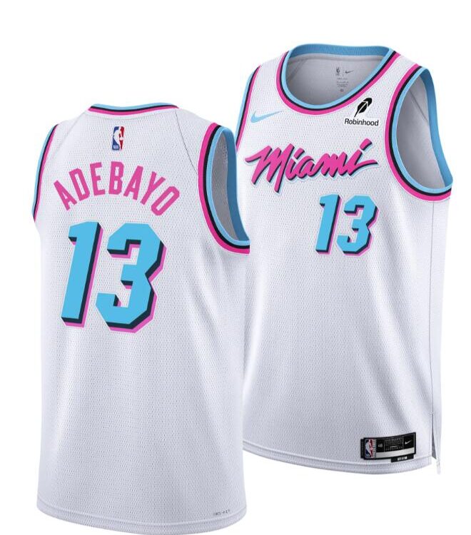 Mens Miami Heat #13 Bam Adebayo  Nike Original Vice Swingman Jersey White