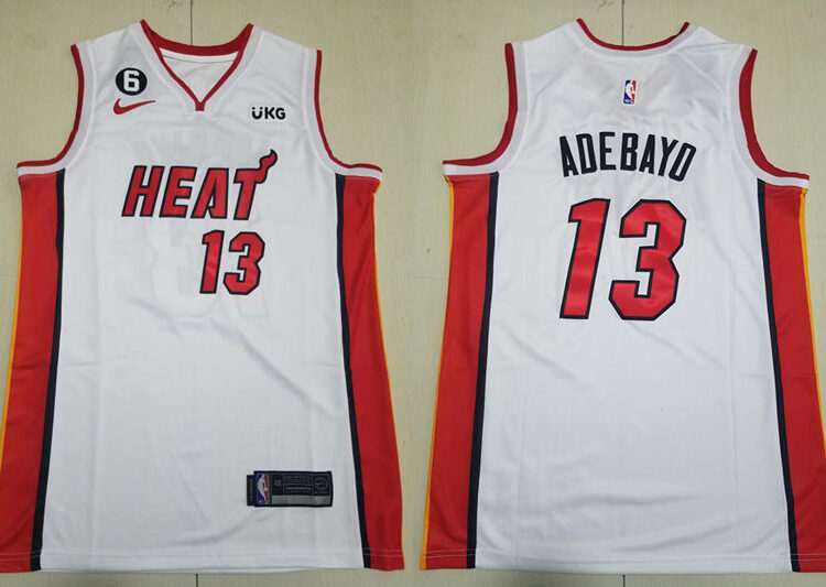 Mens Miami Heat #13 Bam Adebayo Nike White Association Edition Swingman Jersey