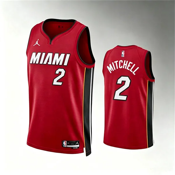 Mens Miami Heat #2 Davion Mitchell Red Statement Edition Swingman Jersey