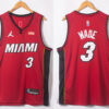 Mens Miami Heat  #3 Dwyane Wade Jordan Red Statement Edition Jersey