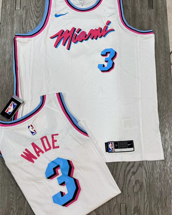 Mens Miami Heat #3 Dwyane Wade Nike Original Vice Swingman Jersey White
