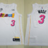 Mens Miami Heat #3 Dwyane Wade White Nike 2022-23 Miami City Edition Jersey