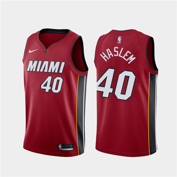 Mens Miami Heat #40 Udonis Haslem Jordan Red Statement Edition Swingman Jersey