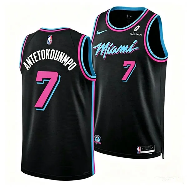 Mens Miami Heat #7 Giannis Antetokounmpo Black 2025-26 City Edition Swingman Jersey