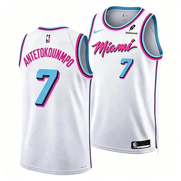 Mens Miami Heat #7 Giannis Antetokounmpo Nike Original Vice Swingman Jersey White