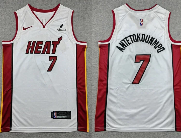 Mens Miami Heat #7 Giannis Antetokounmpo Nike White Association Edition Swingman Jersey