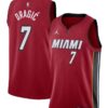 Mens Miami Heat #7 Goran Dragic Jordan Red Statement Edition Jersey