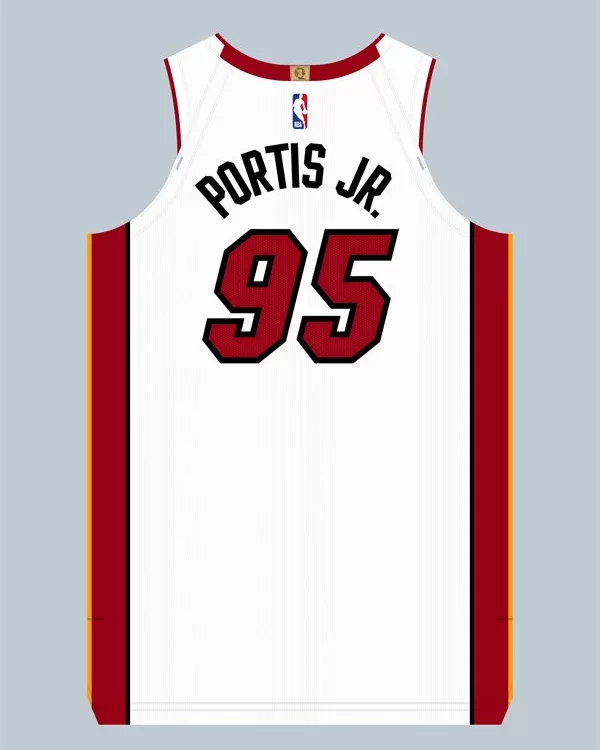 Mens Miami Heat #95 Bobby Portis Jr. Nike White Association Edition Swingman Jersey