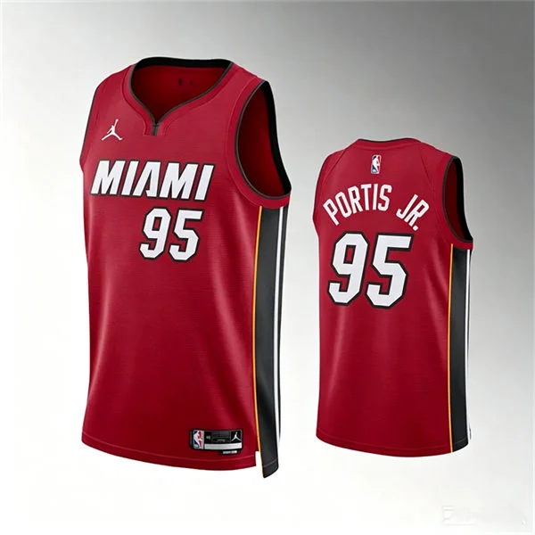 Mens Miami Heat #95 Bobby Portis Jr. Red Statement Edition Swingman Jersey
