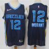 Mens Memphis Grizzlies #12 Ja Morant Navy Nike Icon Edition Jersey