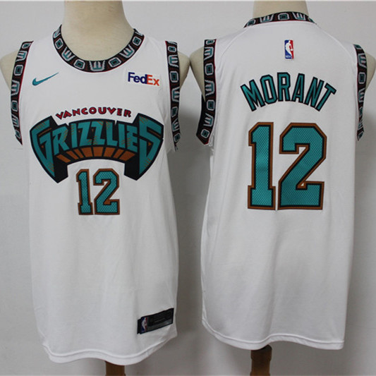 Mens Memphis Grizzlies #12 Ja Morant White Nike Classic Edition Swingman Jersey