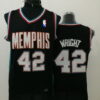 Men's Memphis Grizzlies #42 Lorenzen Wright Black Hardwood Classics Soul Swingman Throwback Jersey