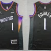 Mens Phoenix Suns #1 Devin Booker 2025-26 Black Statement Edition Swingman Jersey