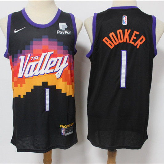 Mens Phoenix Suns #1 Devin Booker Black Nike 2025-26 City Edition Jersey