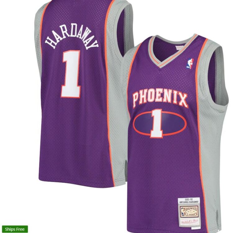 Mens Phoenix Suns #1 Penny Hardaway Mitchell & Ness 2001-2002 Stitched Hardwood Classics Jersey