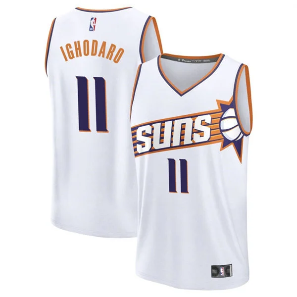 Mens Phoenix Suns #11 Oso Ighodaro White Association Edition Swingman Jersey
