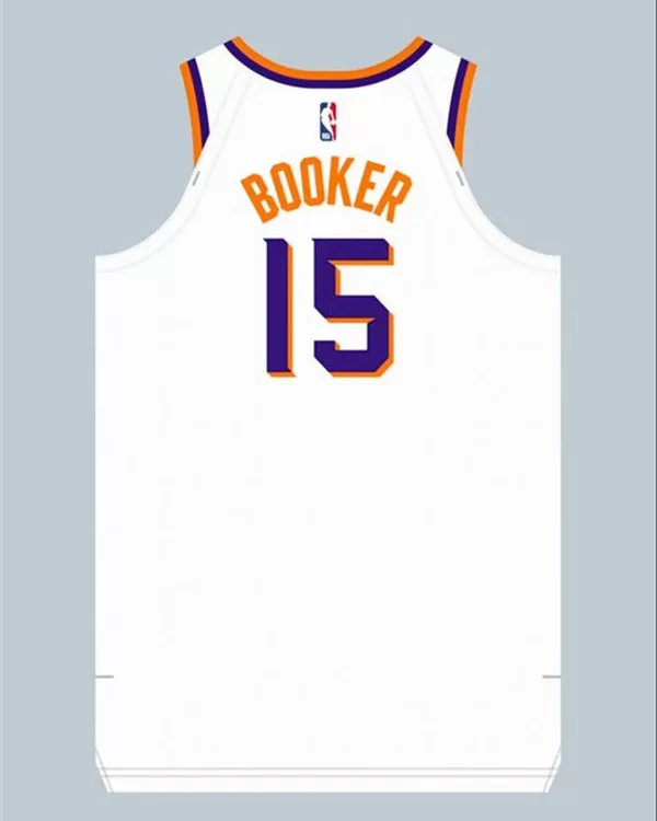 Mens Phoenix Suns #15 Devin Booker White Association Edition Swingman Jersey