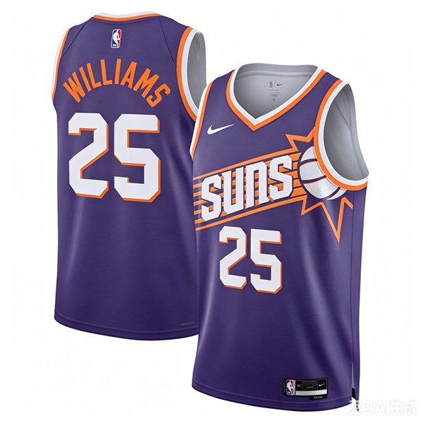 Mens Phoenix Suns #25 Mark Williams Nike Purple Icon Edition Swingman Jersey