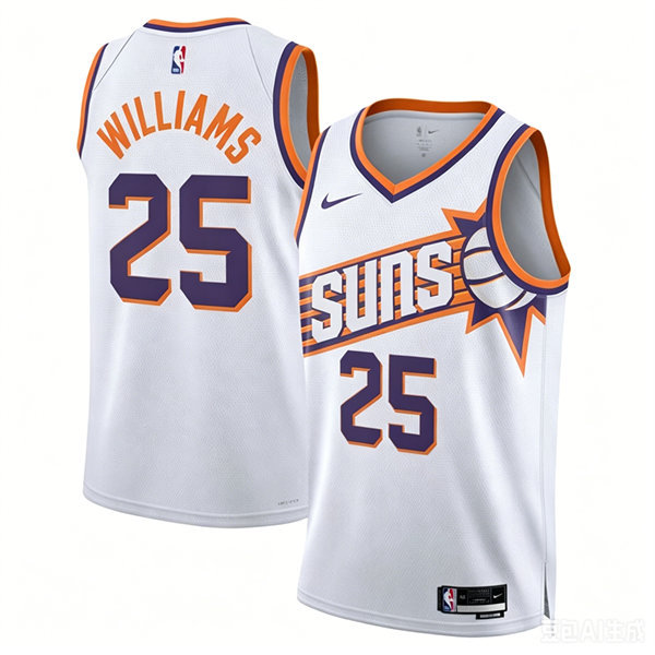Mens Phoenix Suns #25 Mark Williams White Association Edition Swingman Jersey