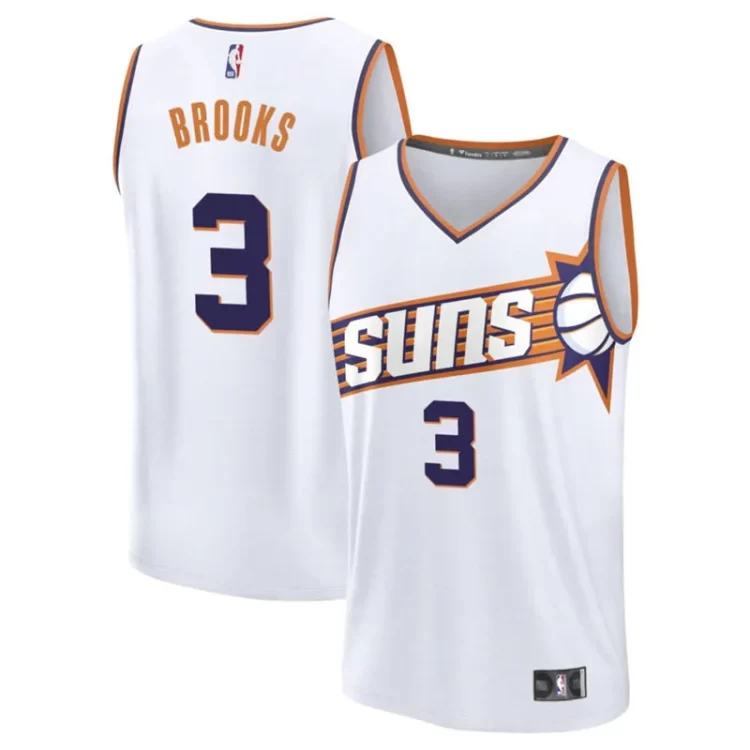 Mens Phoenix Suns #3 Dillon Brooks White Association Edition Swingman Jersey