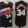 Mens Phoenix Suns #34 Charles Barkley Black Hardwood Classics Throwback Jersey