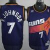 Mens Phoenix Suns #7 Kevin Johnson Swingman Purple Mitchell&Ness Jersey