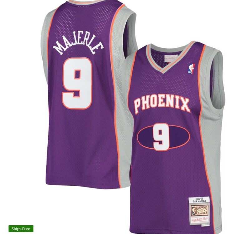 Mens Phoenix Suns #9 Dan Majerle Mitchell & Ness 2001-02 Stitched Hardwood Classics Jersey