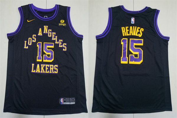 Mens Los Angeles Lakers #15 Austin Reaves 2025-26 Black City Edition Player Jersey