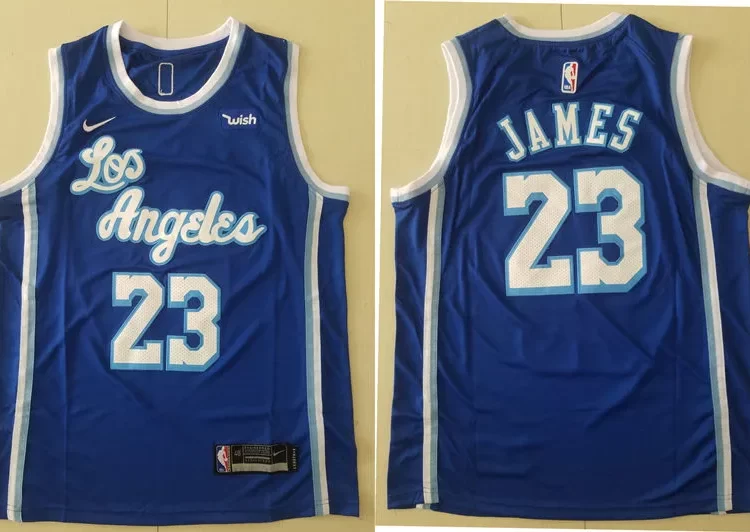 Mens Los Angeles Lakers #23 LeBron James Nike Royal Hardwood Classics Jersey