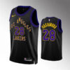 Mens Los Angeles Lakers #28 Rui Hachimura 2023-24 Black City Edition Player Jersey