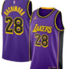 Mens Los Angeles Lakers #28 Rui Hachimura Purple Statement Edition Jersey