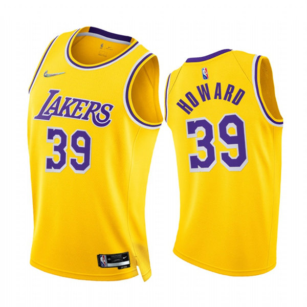 Mens Los Angeles Lakers #39 Dwight Howard Gold Icon Edition Jersey