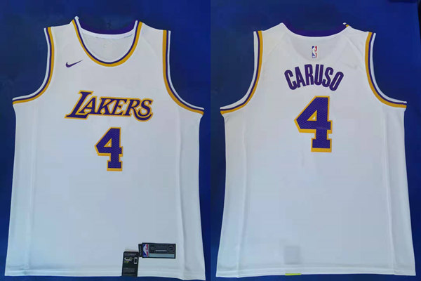 Men's Los Angeles Lakers #4 Alex Caruso Nike White Association Edition Swingman Jersey