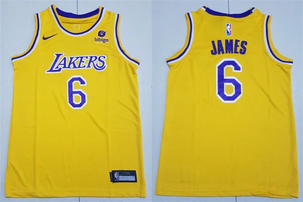 Men's Los Angeles Lakers #6 LeBron James Nike 2022-23 Gold Icon Edition Player Jersey