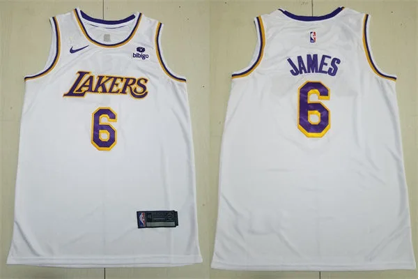 Men's Los Angeles Lakers #6 LeBron James Nike 2022-23 White Association Player Jersey