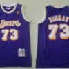 Men's Los Angeles Lakers #73 Dennis Rodman 1998-99 Purple Mitchell&Ness Throwback Swingman Jersey