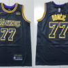 Mens Los Angeles Lakers #77 Luka Doncic Black Golden  Jersey