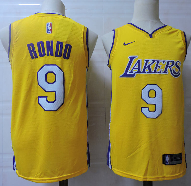 Men's Los Angeles Lakers #9 Rajon Rondo Nike Gold Swingman Jersey