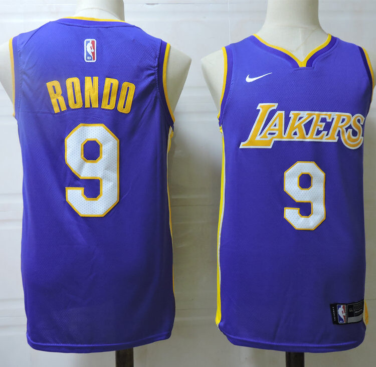 Men's Los Angeles Lakers #9 Rajon Rondo Nike Purple Swingman Jersey