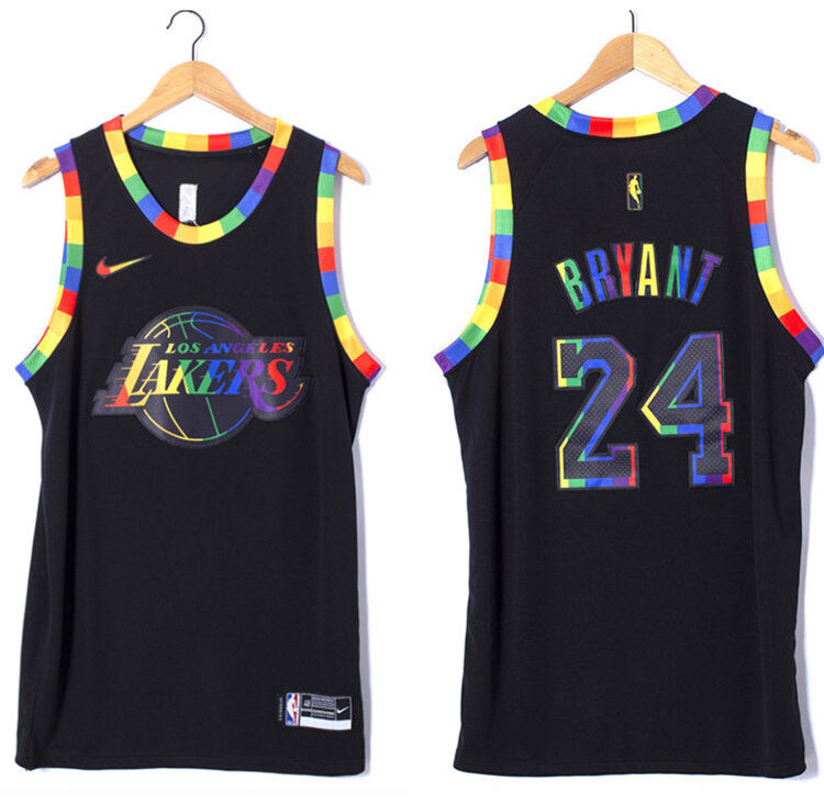 Mens Los Angeles Lakers #24 Kobe Bryant 2022 Special Edition Black Pride Night Jersey