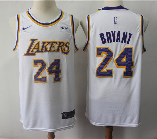 Men's Los Angeles Lakers #24 Kobe Bryant Nike White Association Edition Swingman Jersey